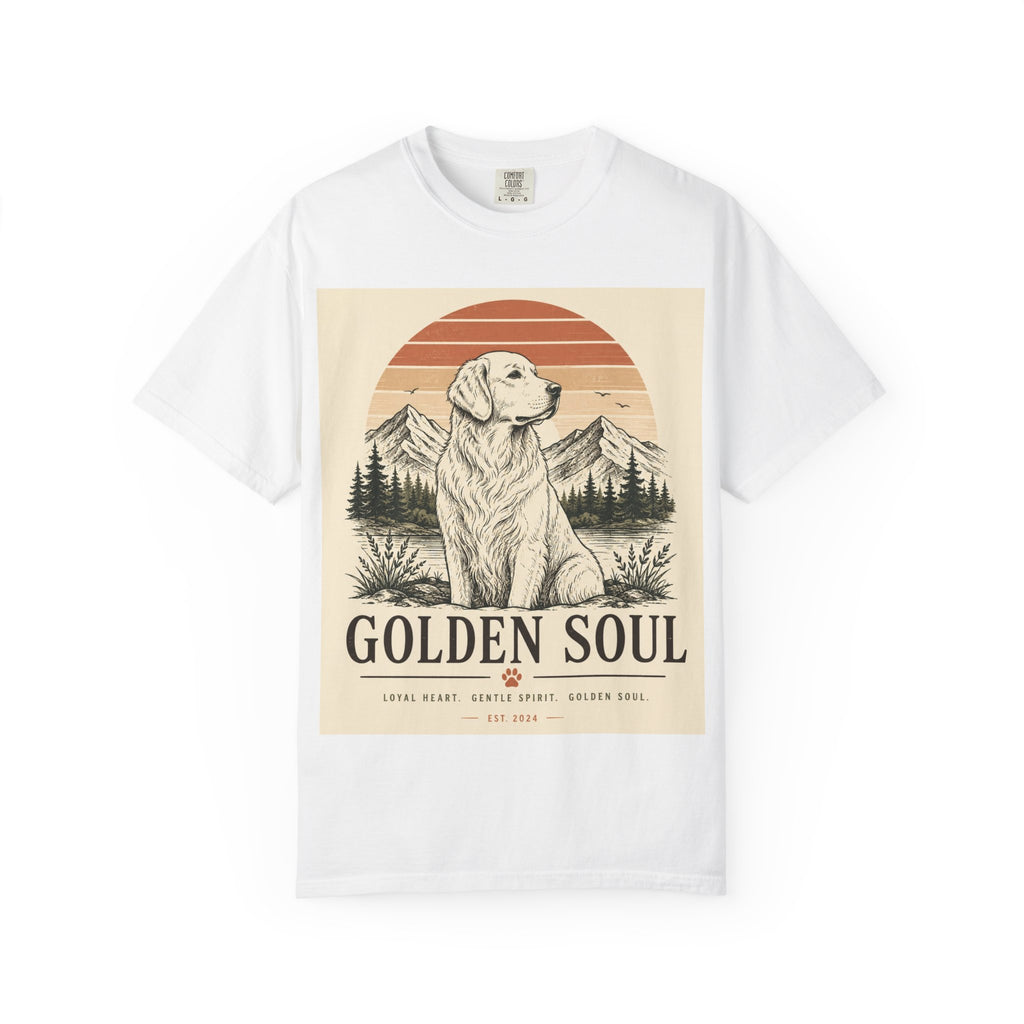 Golden Soul Golden Retriever T-Shirt — Retro Mountain Dog Tee