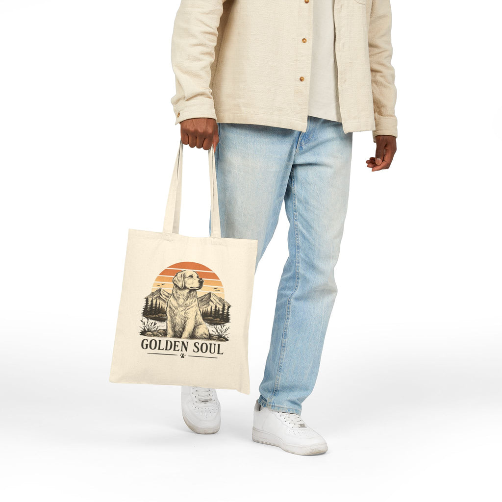 Golden Soul Tote — Canvas Grocery & Beach Bag for Labrador Lovers