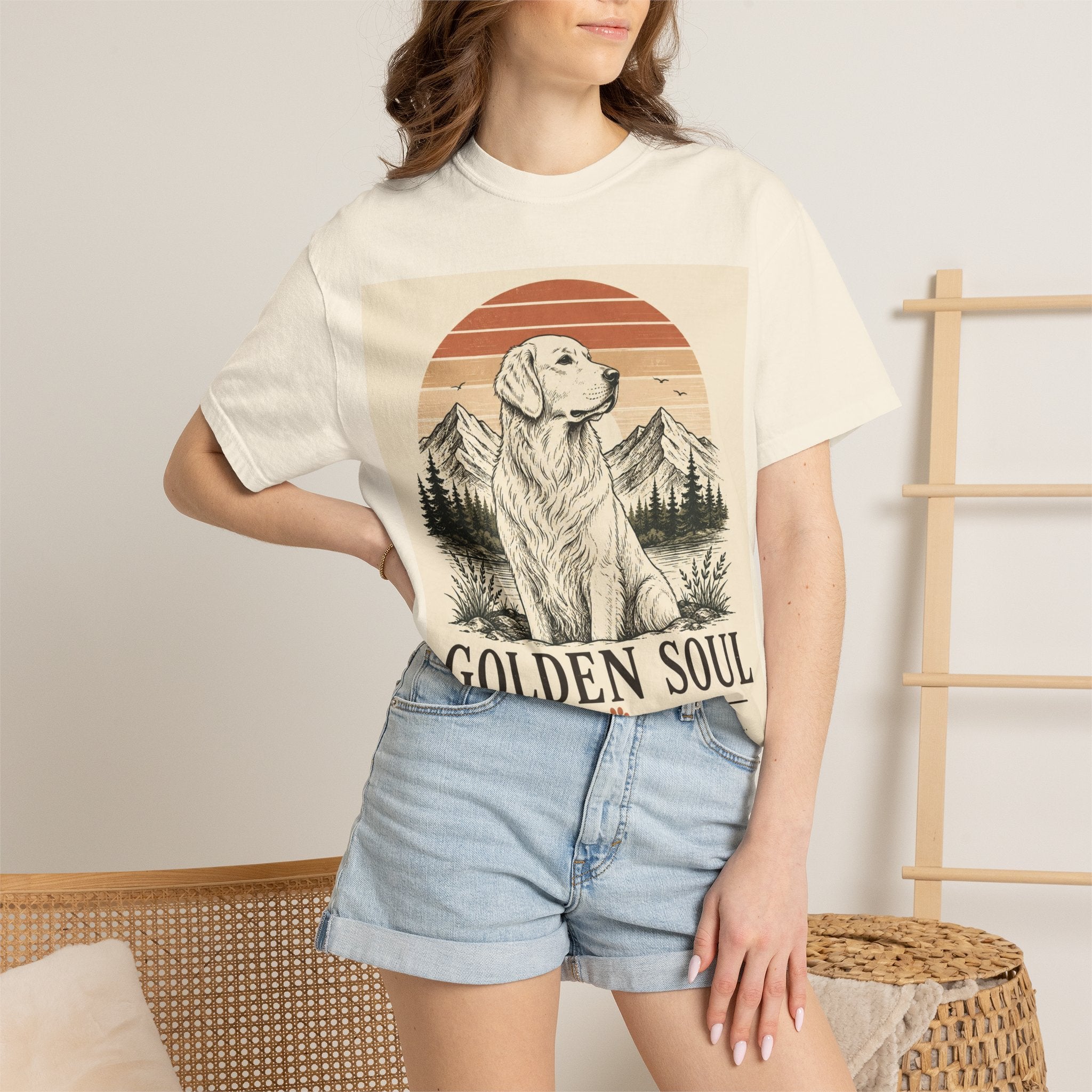 Golden Soul Golden Retriever T-Shirt — Retro Mountain Dog Tee