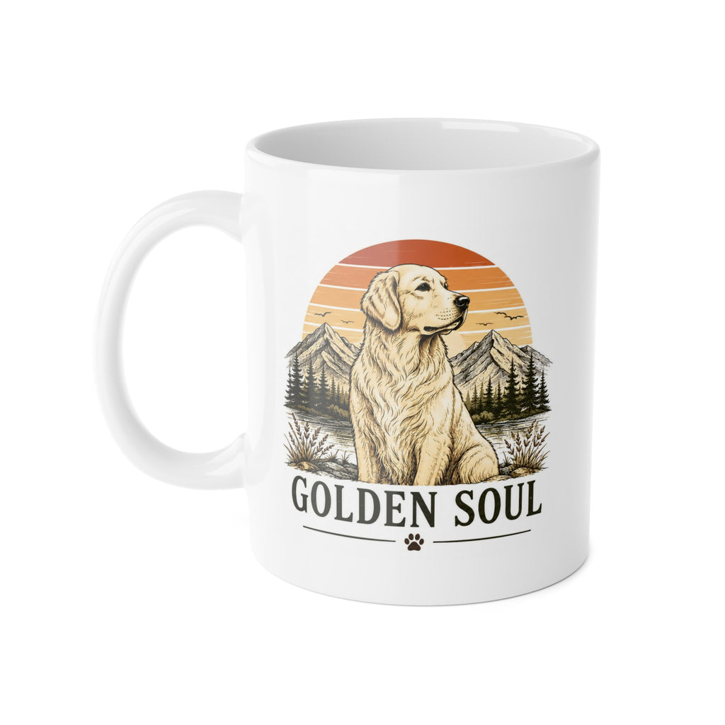 Golden Soul Ceramic Mug — Retro Golden Retriever Coffee Cup