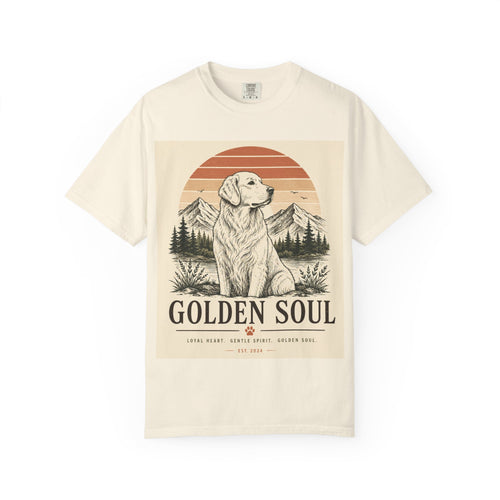 Golden Soul Golden Retriever T-Shirt — Retro Mountain Dog Tee