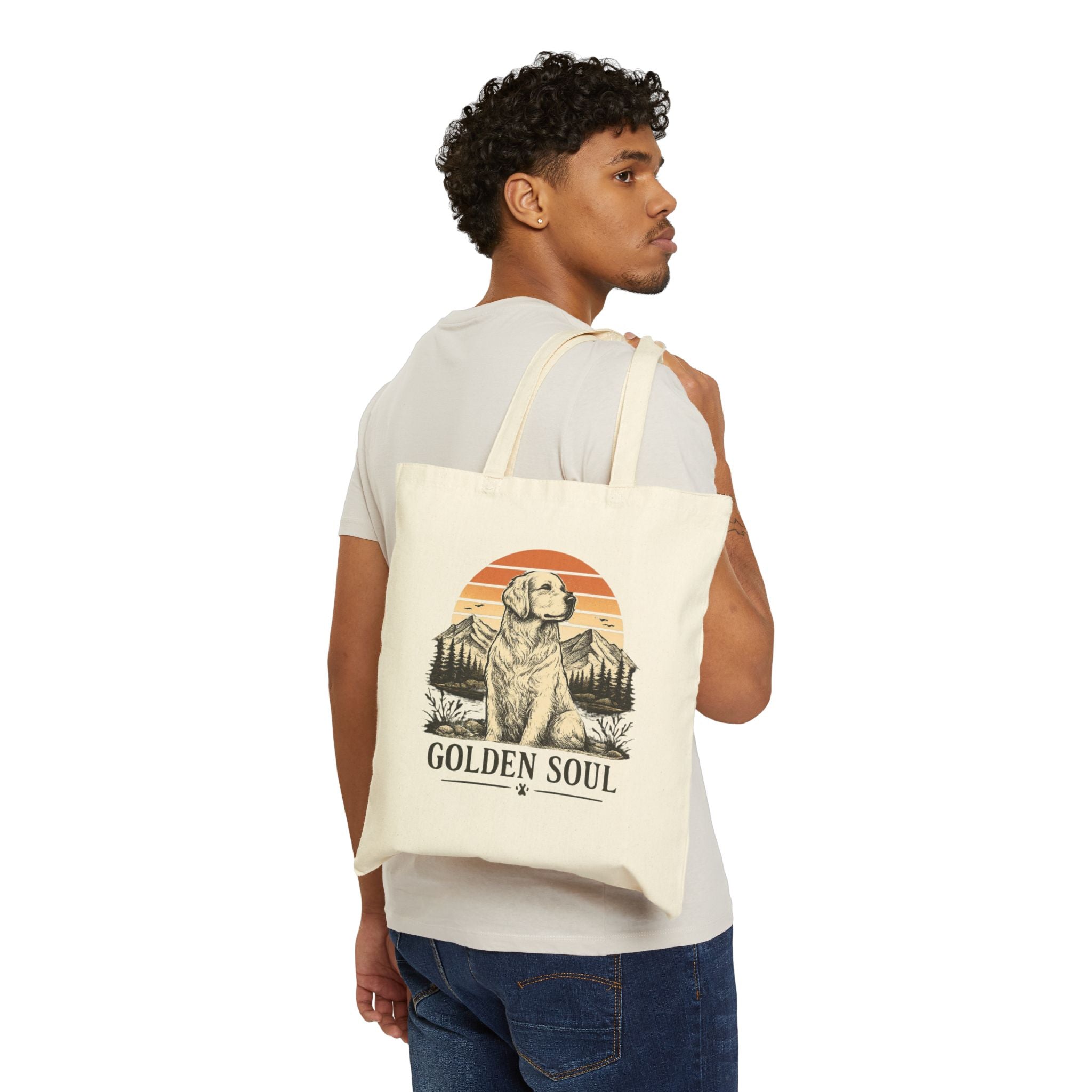 Golden Soul Tote — Canvas Grocery & Beach Bag for Labrador Lovers