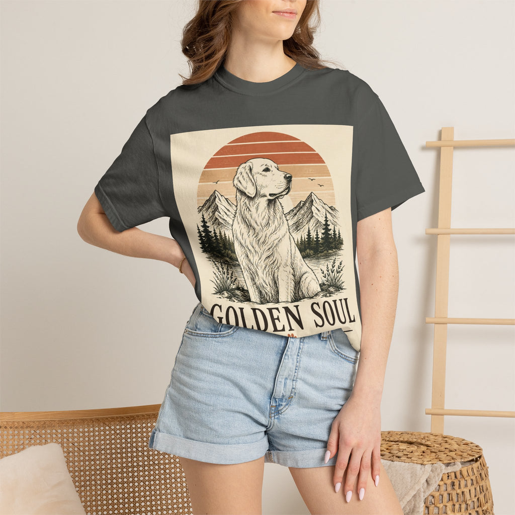 Golden Soul Golden Retriever T-Shirt — Retro Mountain Dog Tee