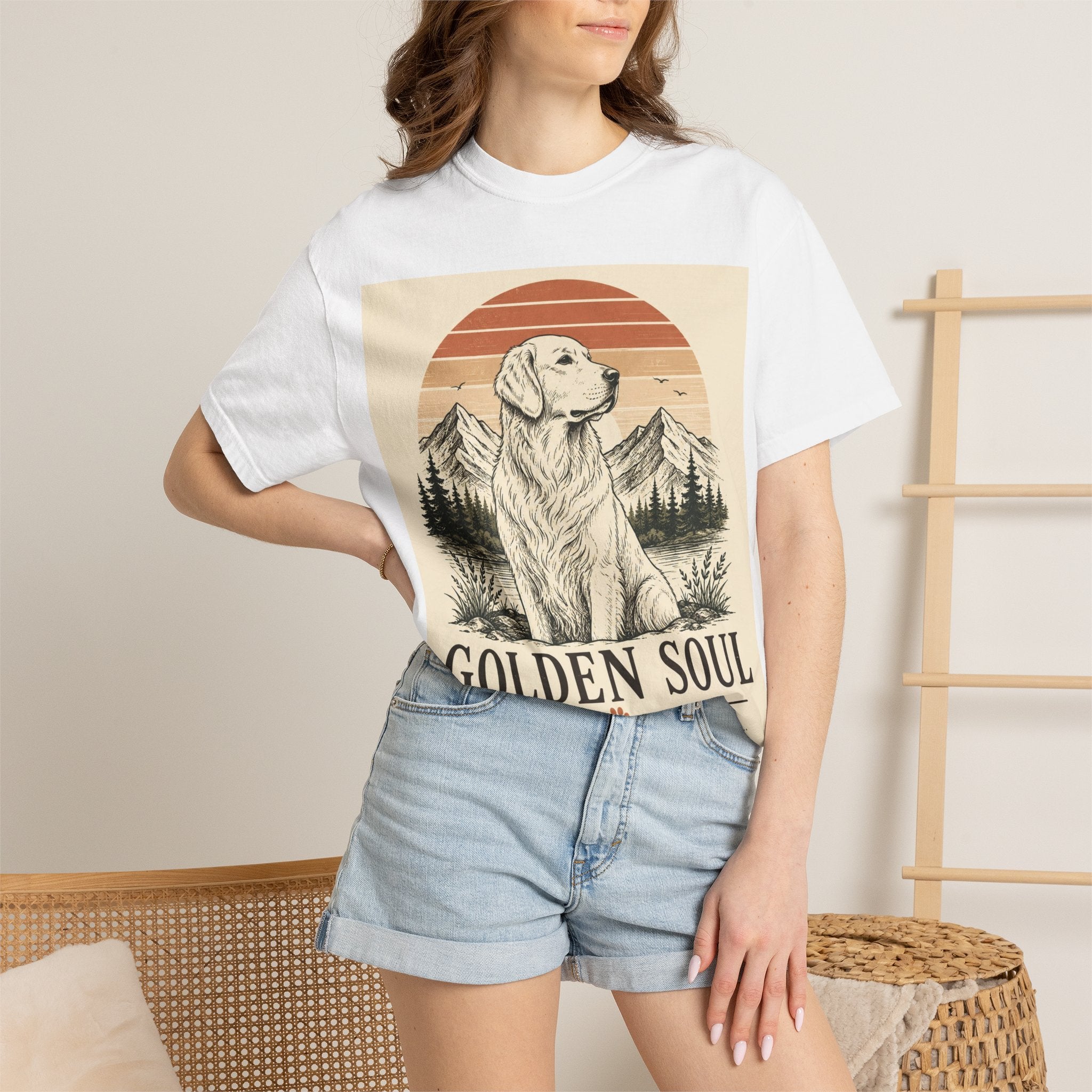 Golden Soul Golden Retriever T-Shirt — Retro Mountain Dog Tee
